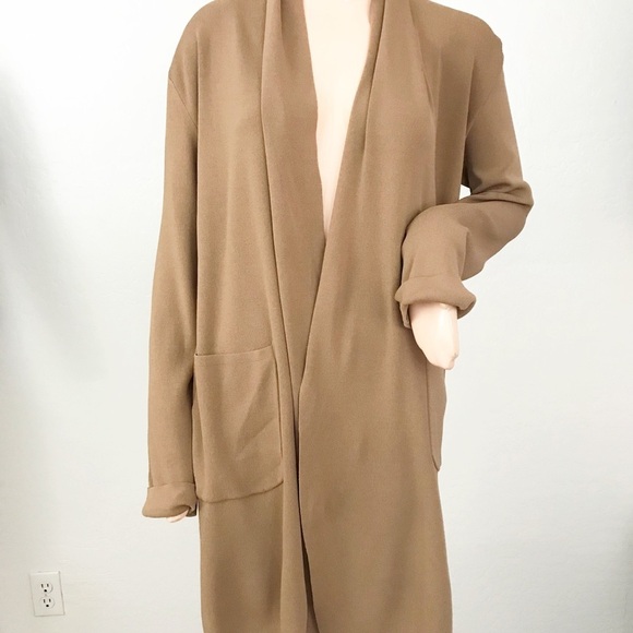 MOD REF Jack Mocha Open Front Cardigan Size L - Picture 3 of 4
